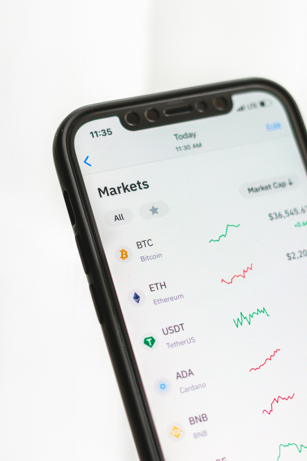 Illustrative cryptocurrency coin and digital asset market image